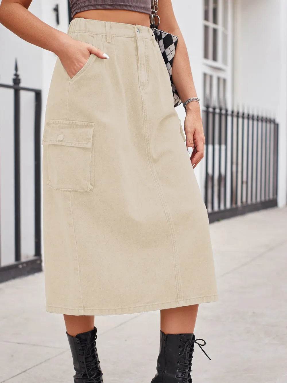 Slit Buttoned Denim Skirt with Pockets Trendsi 6d39cf48-2534-433c-a91a-21a3ce78ab8a-Max