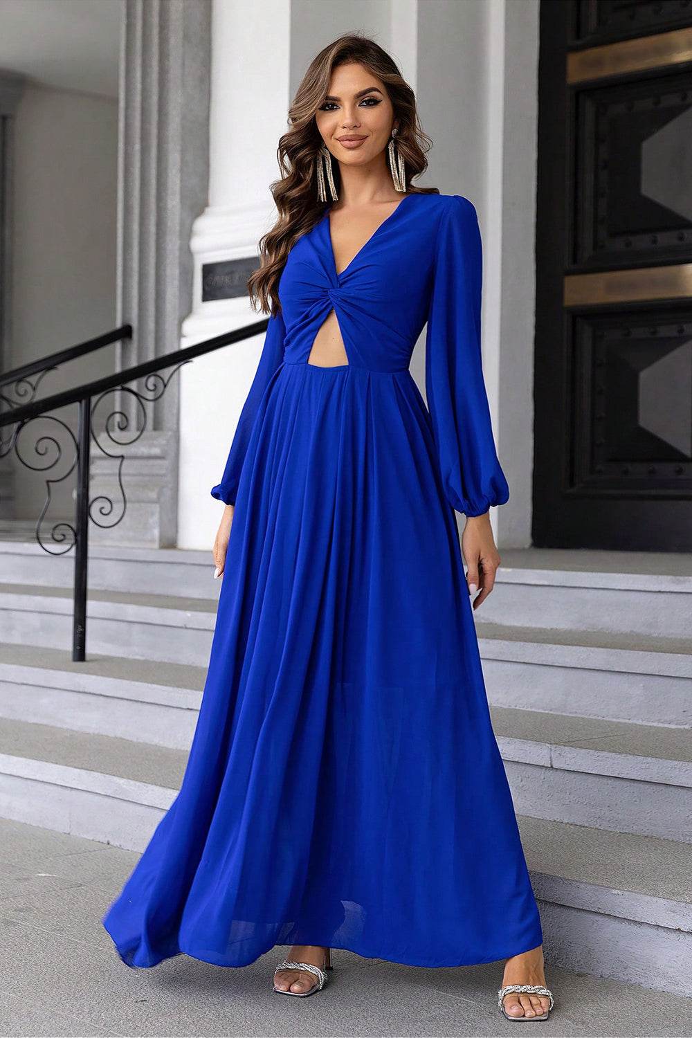 Twist Front Cutout Long Sleeve Dress Royal Blue Trendsi 6d40ceb290a54f4a8a6d9a0771934da8-Max