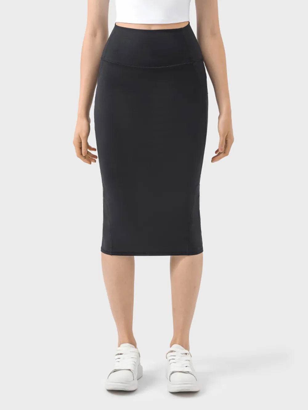 Millennia Slit Wrap Active Skirt Black Trendsi 6d4c38df-adb4-4af9-a928-cef3e3288e0b-Max
