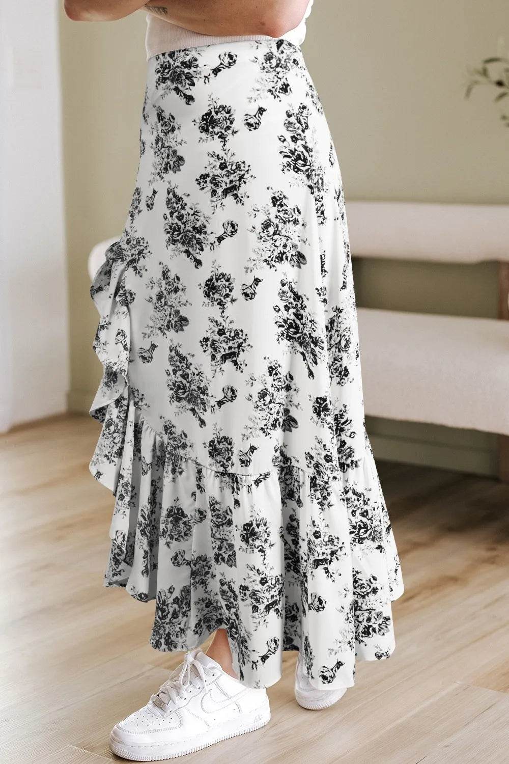 Boho Floral High Waist Ruffle Split Maxi Skirt Trendsi 6d5ad85e-7817-4ed0-b360-bb0825a673de-Max-Origin