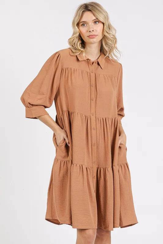 Mittoshop Button Detail Collared Neck Tiered Shirt Dress Ochre Trendsi 6e116707-7575-4bc1-8935-a81c8ca30c05-Max