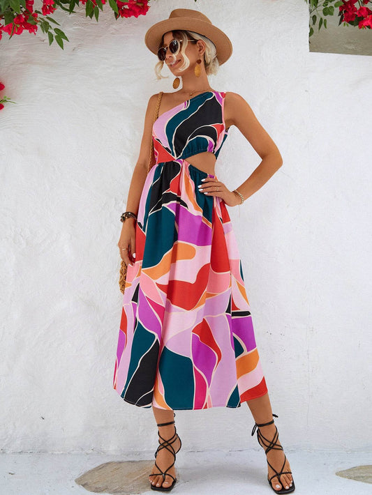 Printed Cutout One-Shoulder Sleeveless Dress Trendsi 6e6c1c8da5c74fdca1ab7f778c84450b-Max