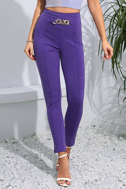 Chain Detail Slim Fit Cropped Pants Electric Purple Trendsi 6e8ebced57f34ff88eec9850ea77815e-Max