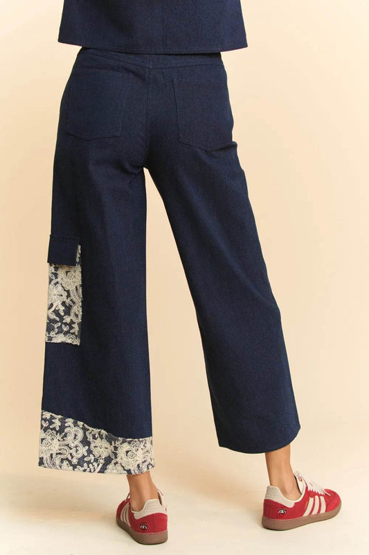 Davi & Dani Lace Applique Wide Leg Jeans Trendsi 6ea193e7-1dbb-421c-bce4-972310af6ae9-Max