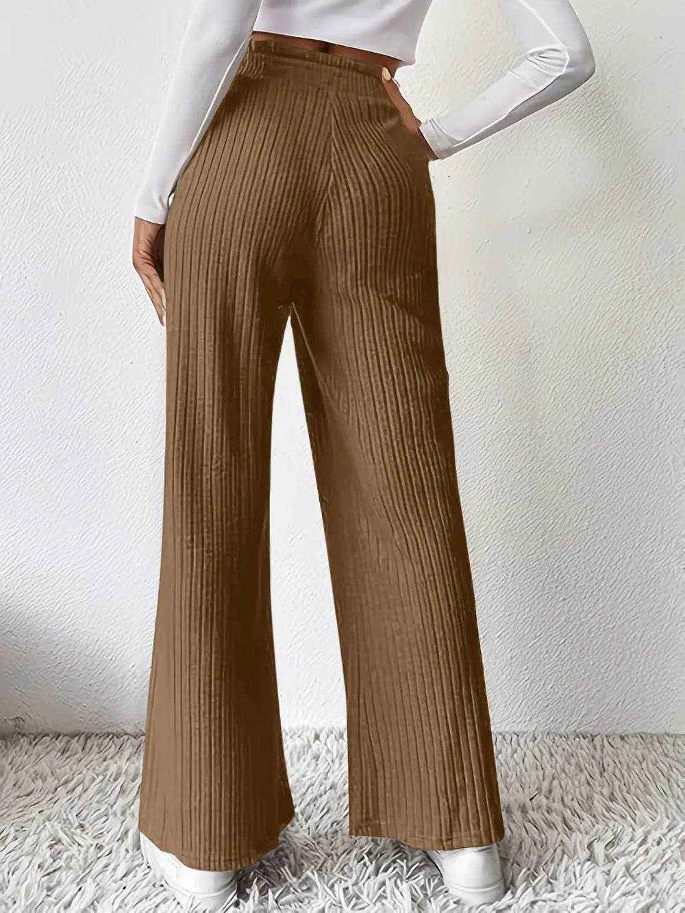 Ribbed High Waist Pants Trendsi 6ebe87f3-1cdc-44e6-95ea-378514f48325-Max