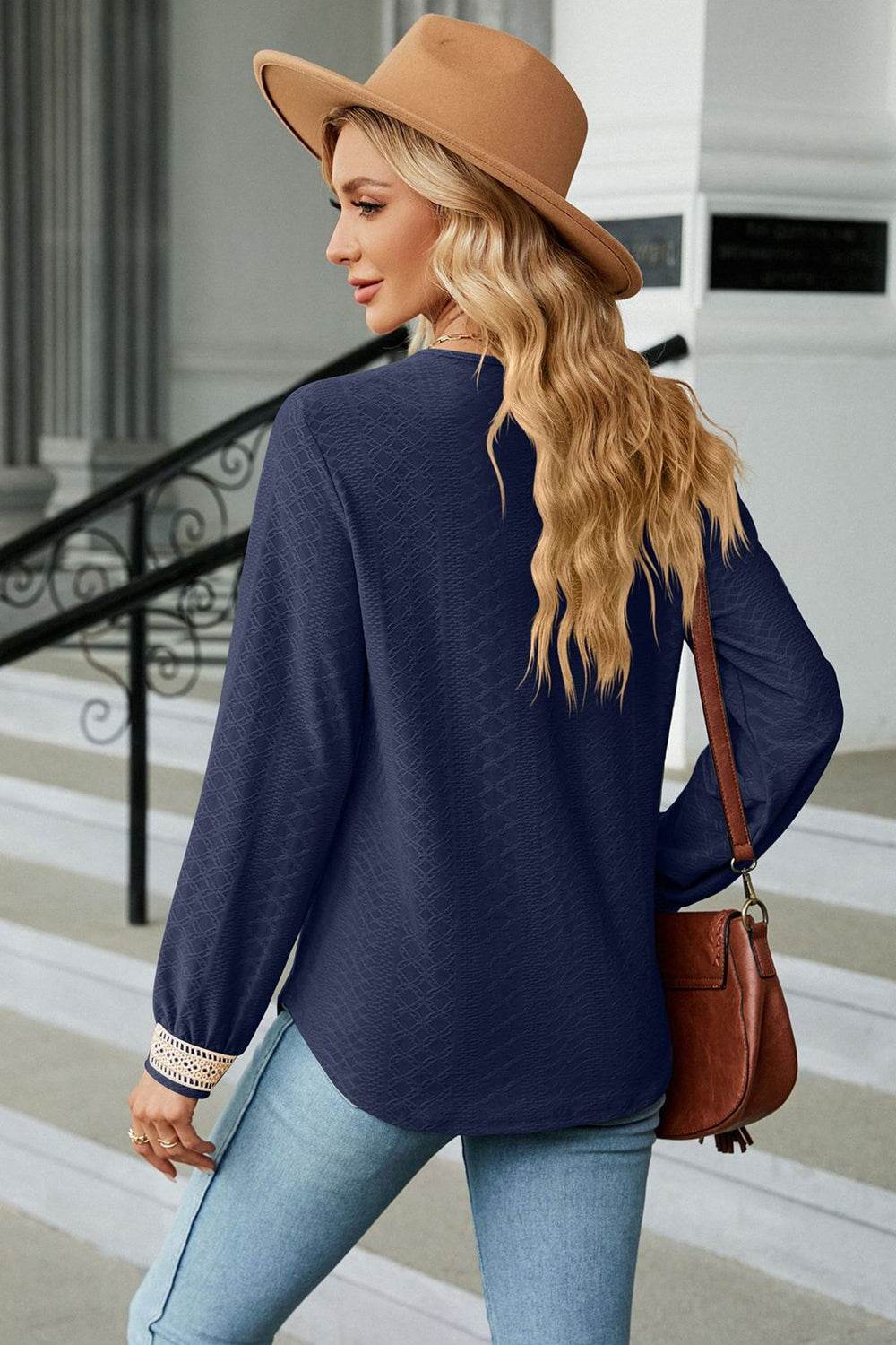 V-Neck Long Sleeve Blouse Trendsi 6f267984a60749e682d6a5c987ae295a-Max