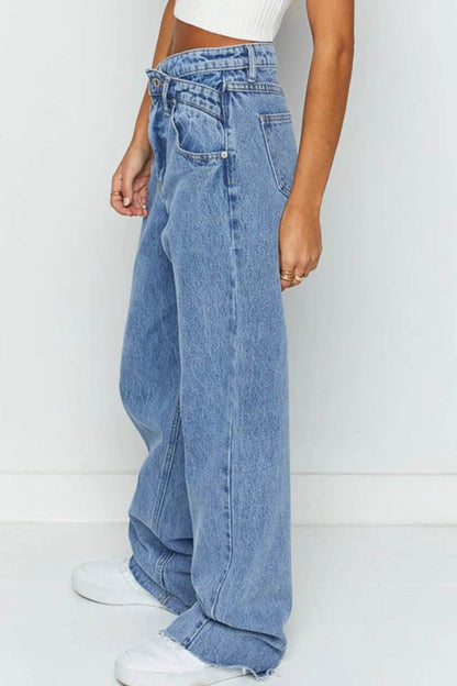 Mid Rise Asymmetrical Waist Wide Leg Jeans Trendsi 6f2d12a9-d3a2-4bbe-b480-e66ab1c7cc55-Max-Origin