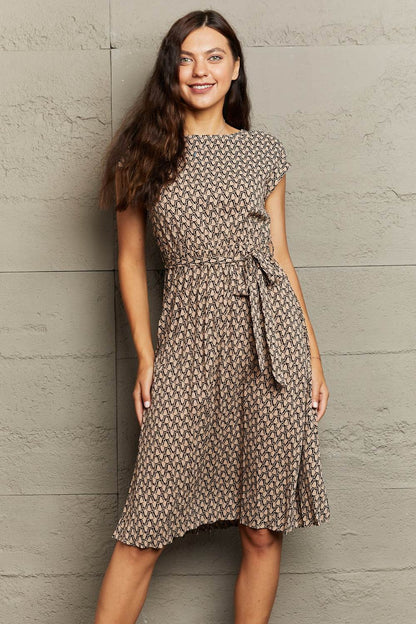 Perfee Round Neck Tie Waist Dress Camel Trendsi 6f315102830942068a87837cbc891ee0-Max