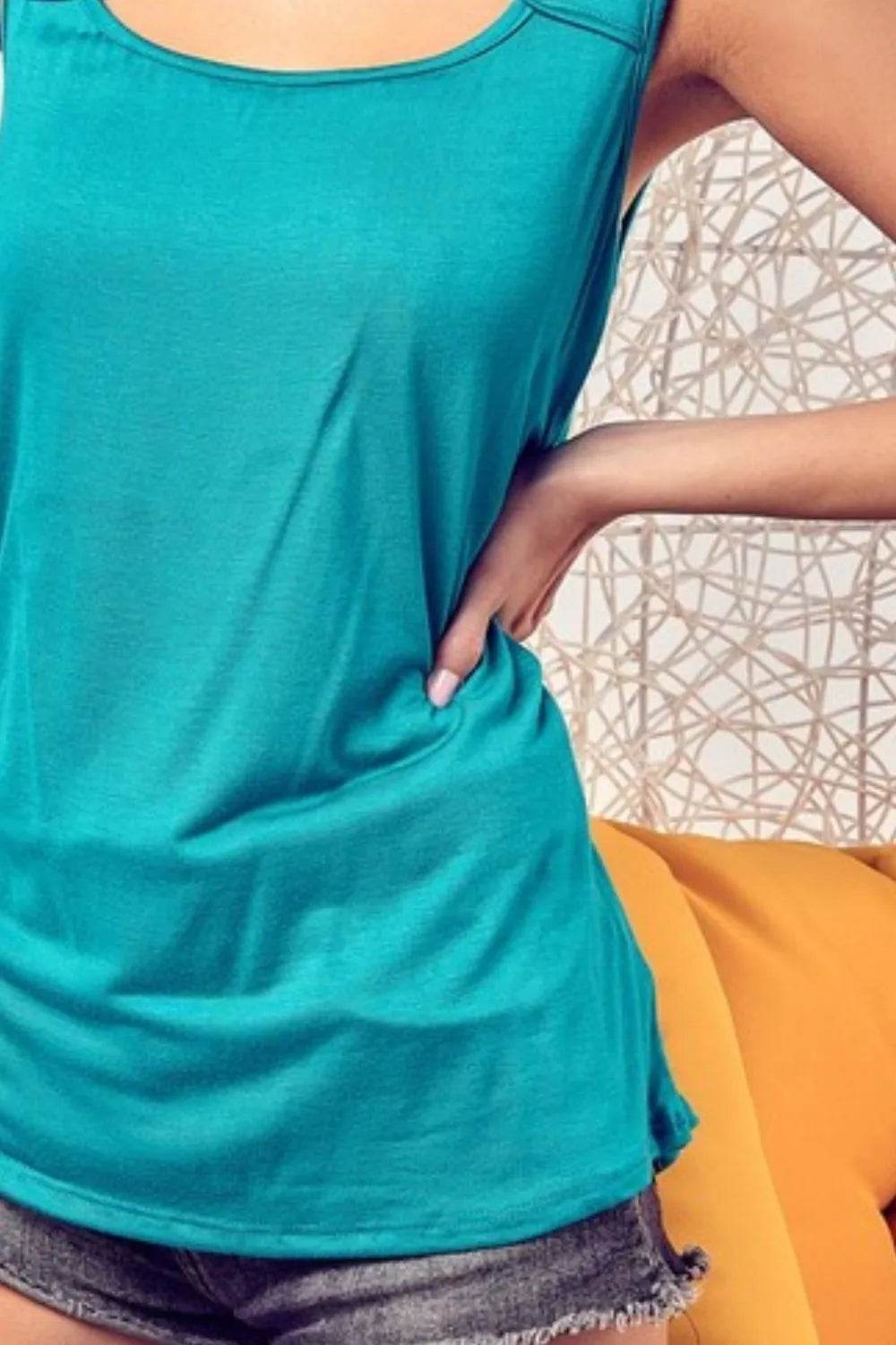 BiBi Rayon Span Knit With Cut Out Front Sleeveless Top Trendsi 6f4ec02c-7c4d-40aa-a249-4f4abc43f810-Max-Origin