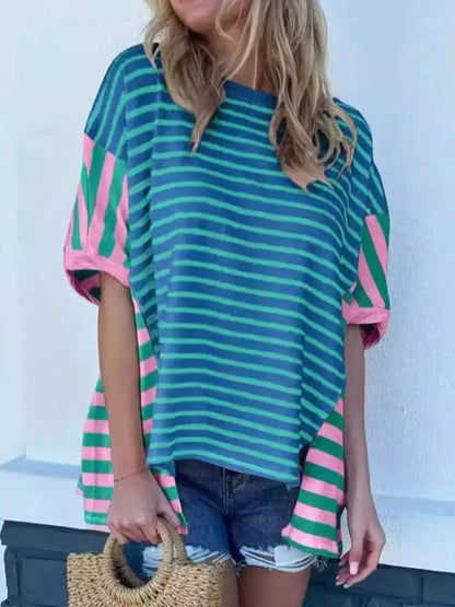 Colorful Striped Oversized T-Shirt Trendsi 6fb48939-2fae-45de-b153-23b91bc8a134-Max-Origin