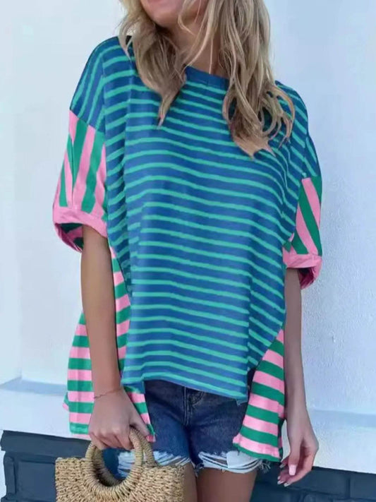 Colorful Striped Oversized T-Shirt Trendsi 6fb48939-2fae-45de-b153-23b91bc8a134-Max-Origin