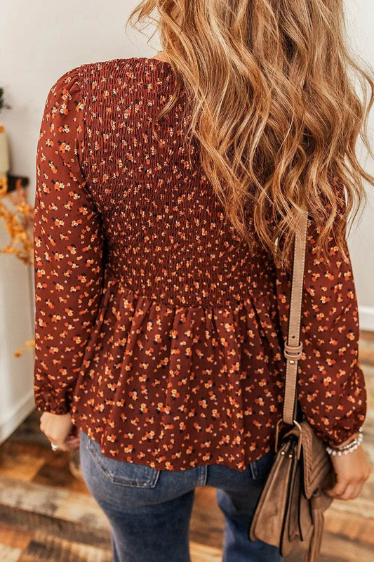 Floral Smocked Ruffle Hem Long Sleeve Blouse Trendsi 6fc9e40c6ffb45d28add26aaacec4dd3-Max