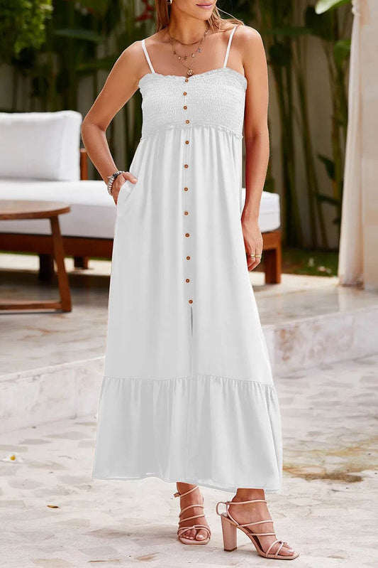 Smocked Spaghetti Strap Ruffle Hem Dress White Trendsi 6fcd8c91-6309-45ae-bc38-1da1ef644ea8-Max