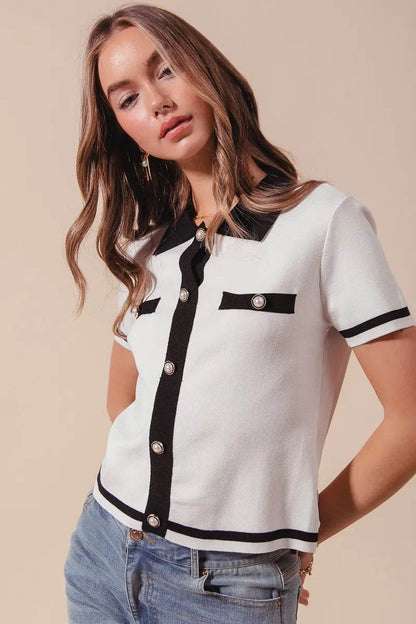 SO ME Button Down Knitted Sweater Shirt Top Trendsi 6fd2246203024983980a9acac3530f41-Max-Origin