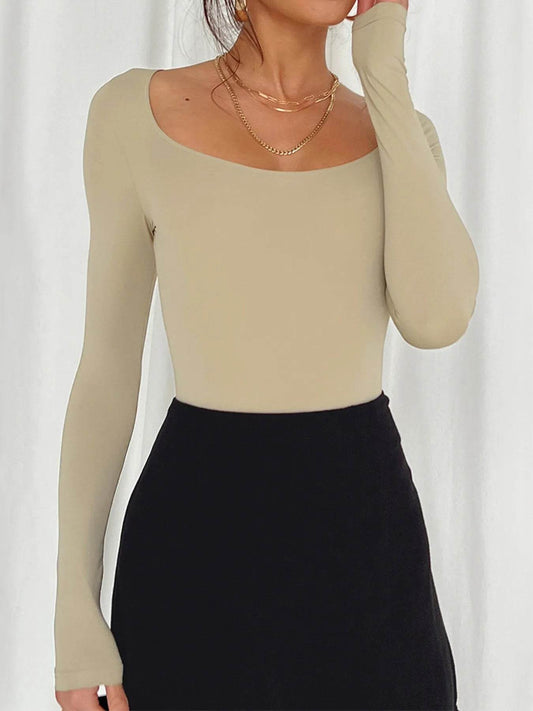 Long Sleeve Scoop Neck Fitted T-Shirt Trendsi 701cd36f09894a98b19b35f7dc05bc78-Max-Origin