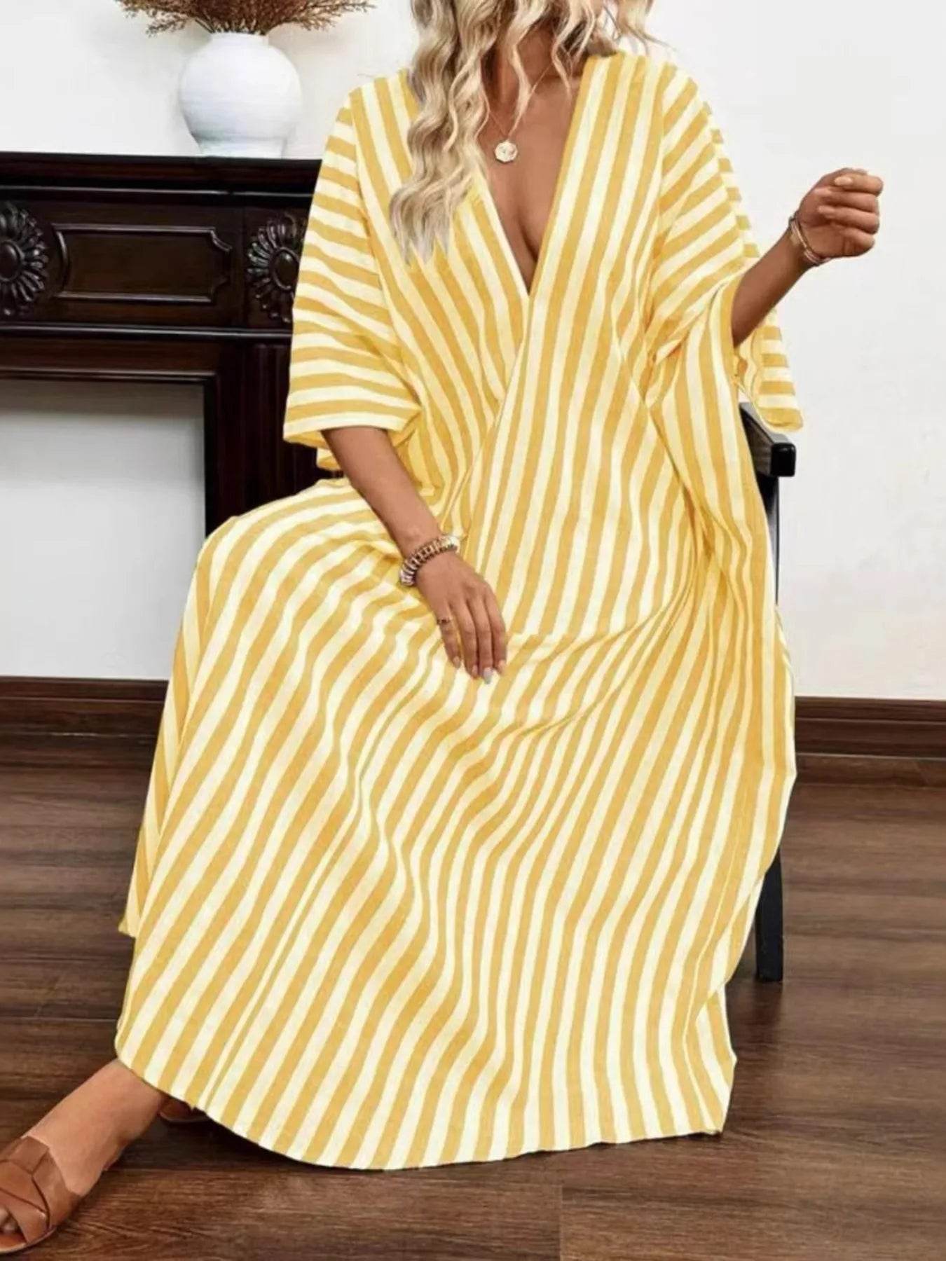 Striped V-Neck Maxi Dress Trendsi 702babfa684c47a4a57fd932f9fecbce-Max-Origin