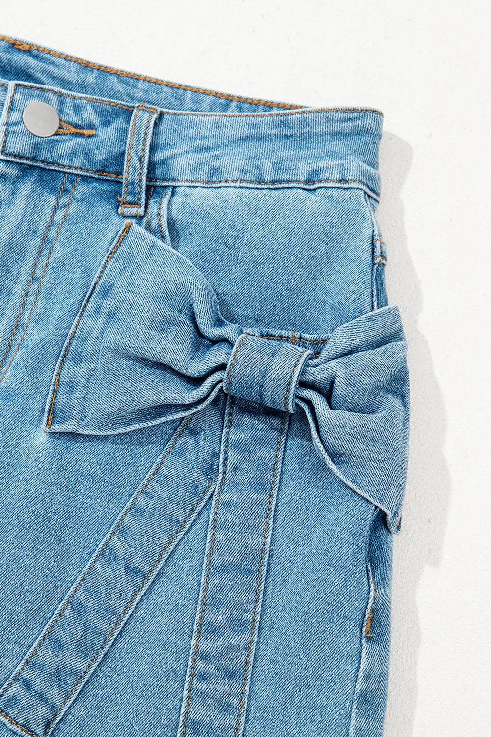 Acid Wash Bowknot Details High Waist Denim Skirt Trendsi 703a9dcd-9537-43fd-ba50-68e065d58172-Max-Origin
