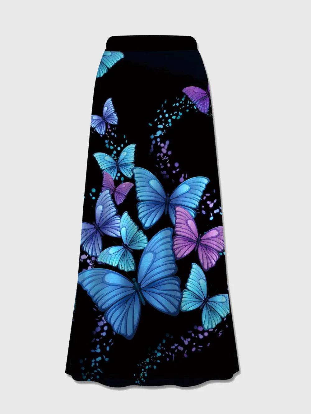 FAM-FAM Printed Elastic Waist Midi Skirt Dark Blue Trendsi 704ed899-6453-443b-8c3b-d617d87edecc-Max