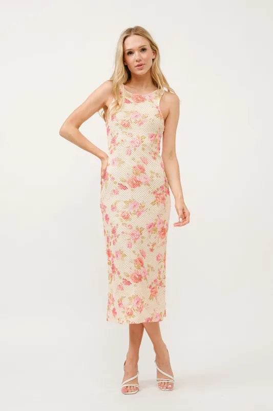 And The Why Floral Fishnet Bodycon Midi Dress Multi Trendsi 70515b4d17c34b3a8f475346487d9ce3-Max-Origin