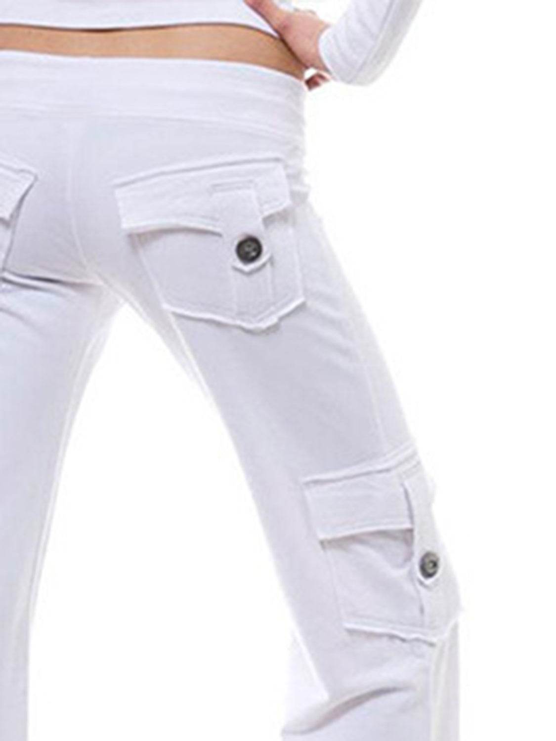 Mid Waist Pants with Pockets Trendsi 70eaf455d2b5442cbb777412585235f9-Max