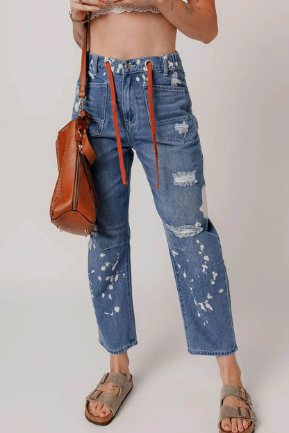 Distressed Splattering Paint Rope Waist Cropped Straight Jeans Trendsi 70fd8cf1-8cde-44de-8dec-d0c81399628b-Max