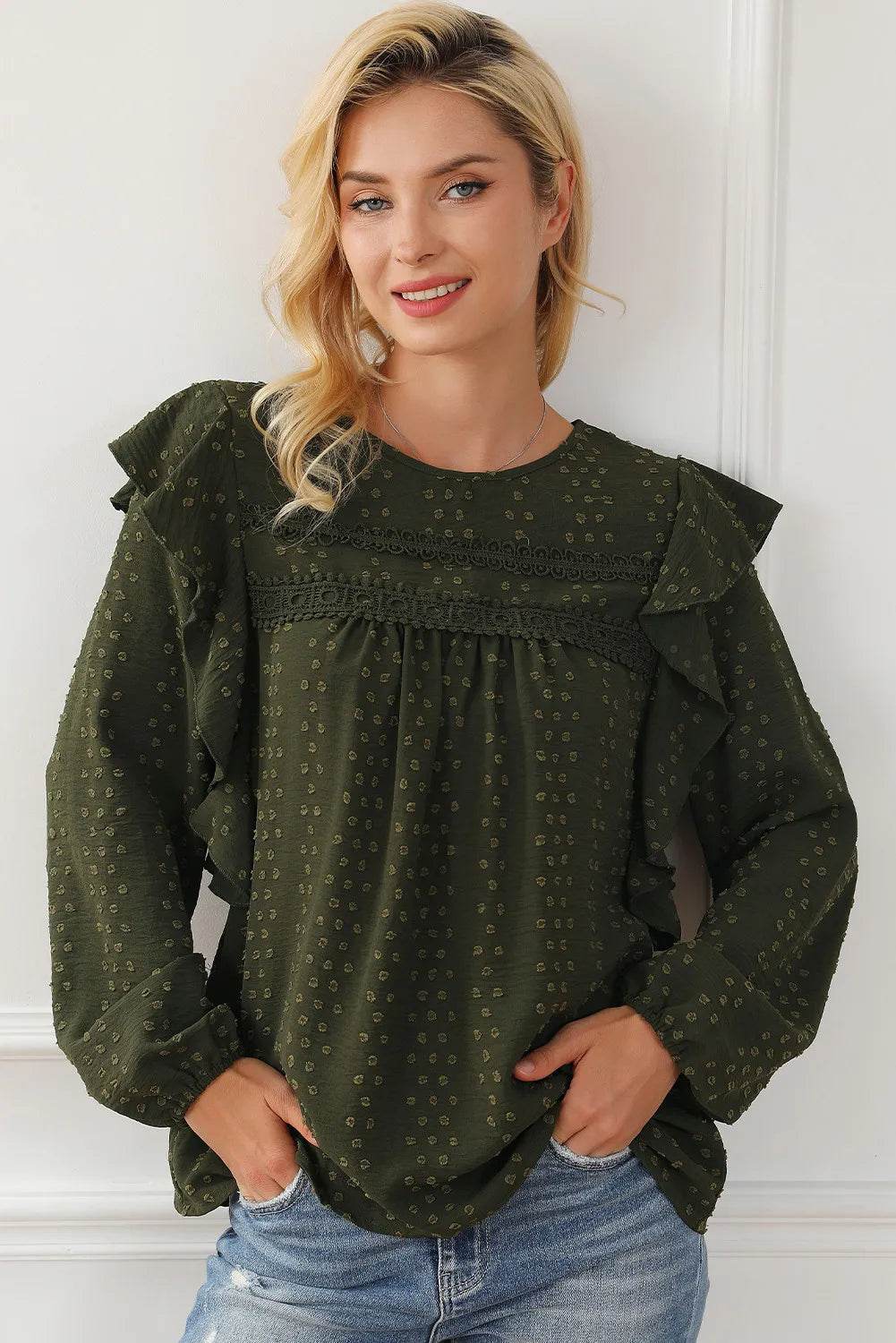 Round Neck Ruffled Blouse Trendsi 7139bae6-0db3-4df7-9780-17900afa0fbd-Max