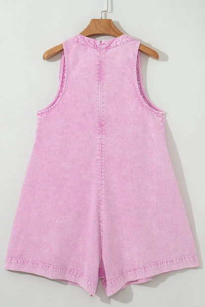 Mineral Wash Pleated Bust V Neck Sleeveless Denim Romper Trendsi 713f477c-c103-4f30-b2b3-731d7fa86ccf-Max-Origin