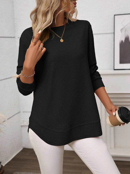 Long Sleeve Round Neck T-Shirt Black Trendsi 7150860a07004172a1fdb56fa20968ef-Max-Origin