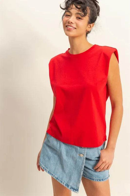 HYFVE Round Neck Shoulder Pad Sleeveless Top Red Trendsi 715224ca-3a94-41f3-a427-f6d771c5d11f-Max