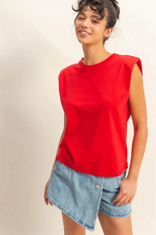 HYFVE Round Neck Shoulder Pad Sleeveless Top Red Trendsi 715224ca-3a94-41f3-a427-f6d771c5d11f-Max