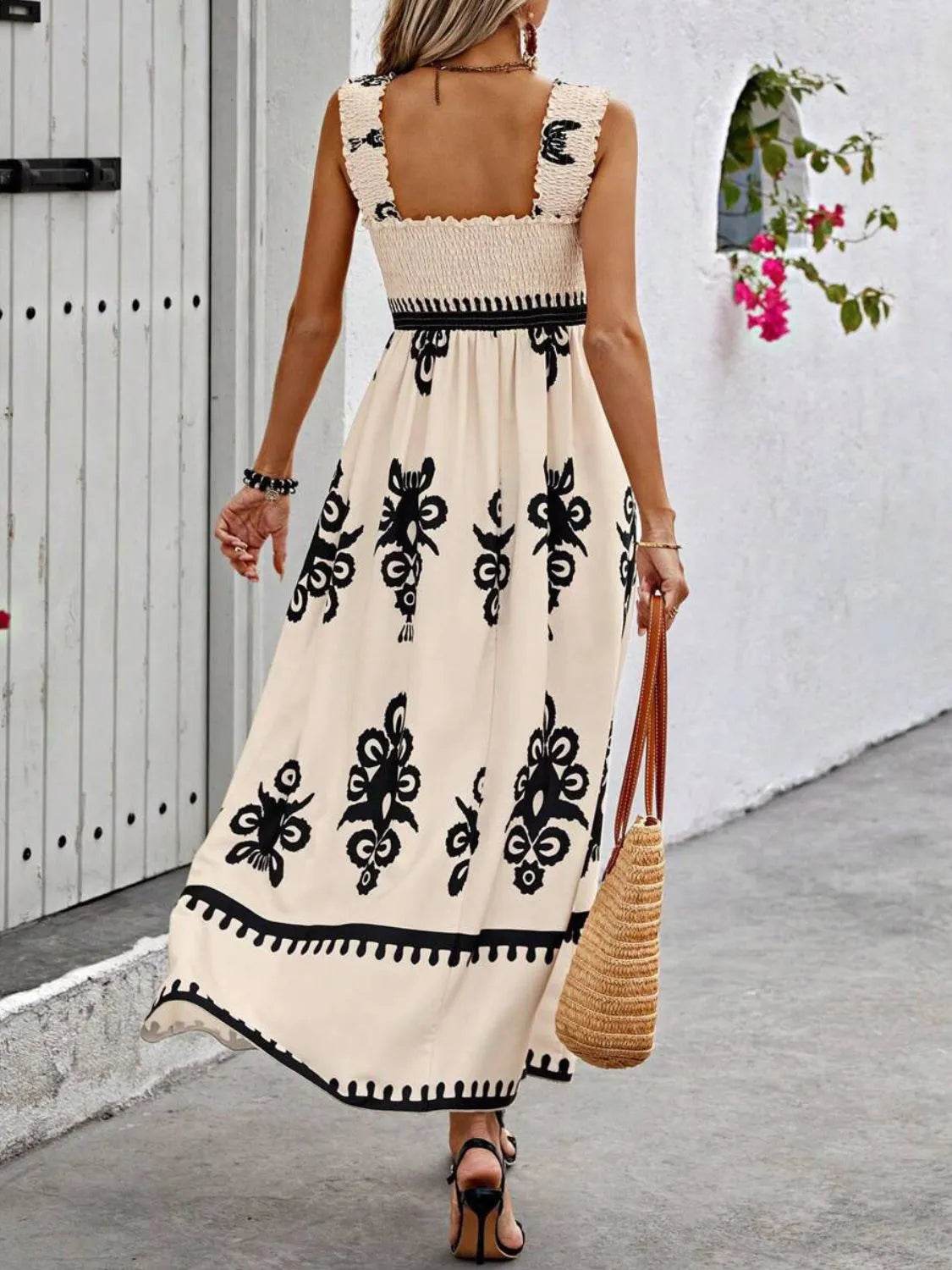 Smocked Printed Wide Strap Maxi Dress Trendsi 71553945-fbac-4edc-87e5-e8270095722e-Max-Origin