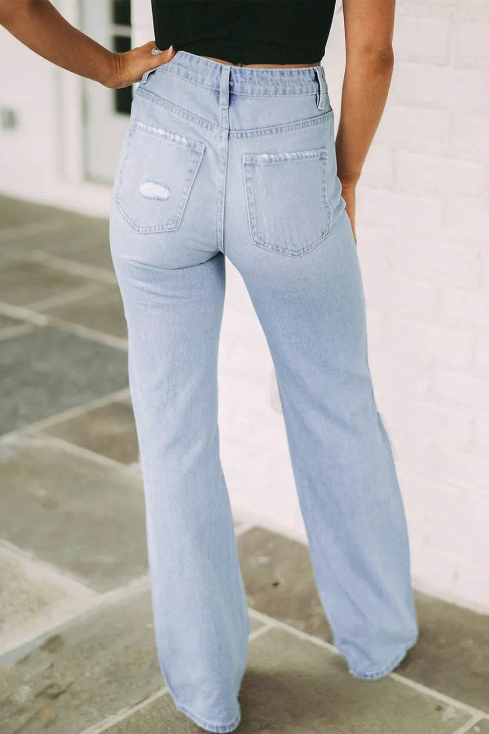 Distressed High Waist Jeans Trendsi 716dec5a-c17f-4df2-9204-51b5aced955d-Max