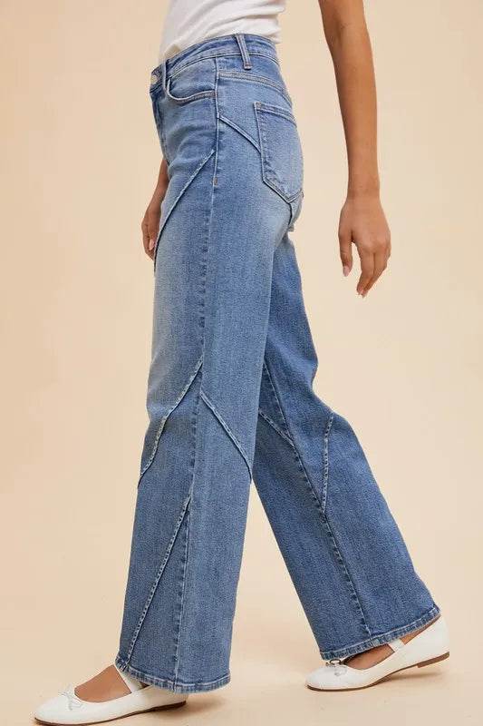 Annie Wear Decorative Seams Wide Leg Jeans Trendsi 71abf33c-faa8-4adf-a2fb-75fc79195f61-Max