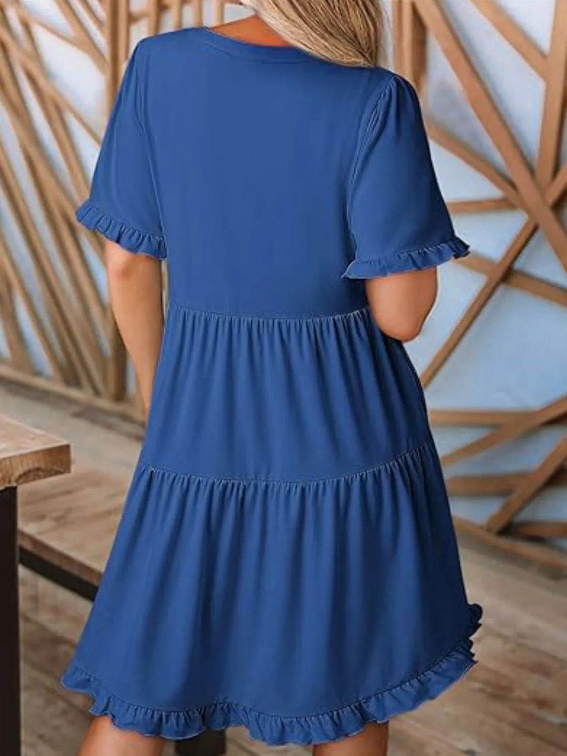 Tiered Notched Short Sleeve Mini Dress Trendsi 722274fe-2fe9-4718-b0fc-e0d3e2b6e132-Max-Origin