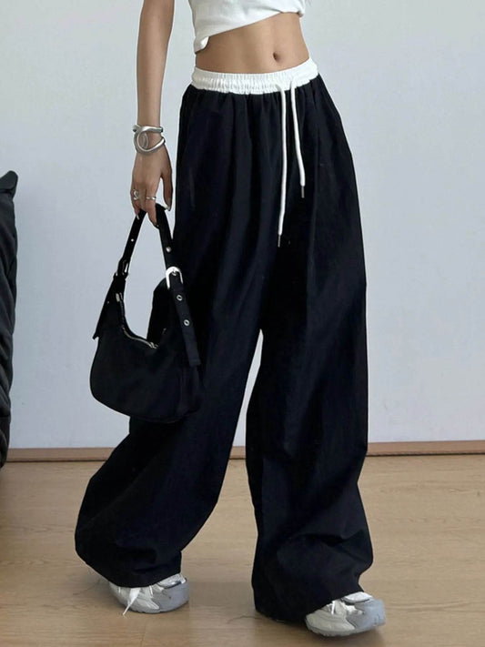 Wide Leg Drawstring Casual Pants Black Lengthened Trendsi 723ba0e3-9e5e-426a-a55a-f41552a6dcce-Max-Origin
