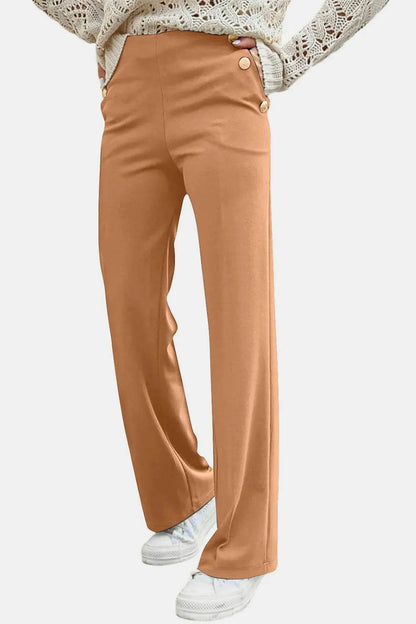 Decorative Button High Rise Pants Sherbet Trendsi 728645ea-d4eb-45af-848c-319adcc11eb9-Max