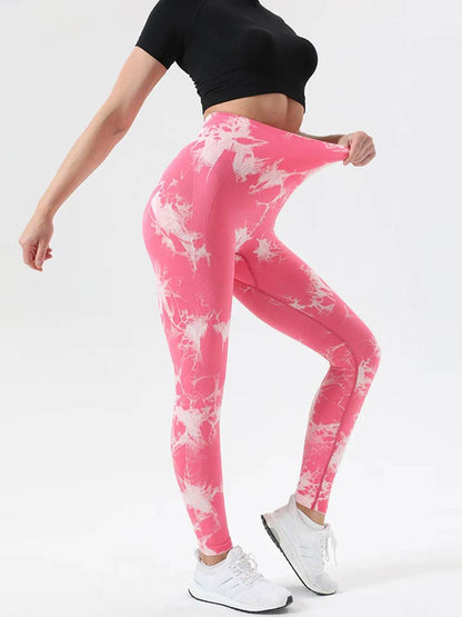 Tie-Dye High Waist Active Leggings Deep-Pink Trendsi 729eca40-49c1-45e8-92a6-3a59b06dff0d-Max