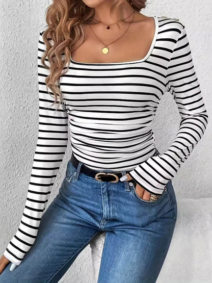 Striped Square Neck Long Sleeve T-Shirt Trendsi 72d895d20ca547a79bb318a8816a6bf3-Max-Origin