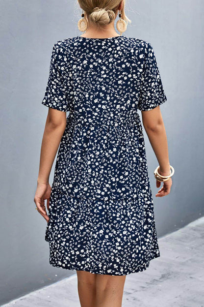 Ditsy Floral Empire Waist Plunge Short Sleeve Dress Trendsi 73e1b6c55d9c46de9137f6f34ae70fc4-Max