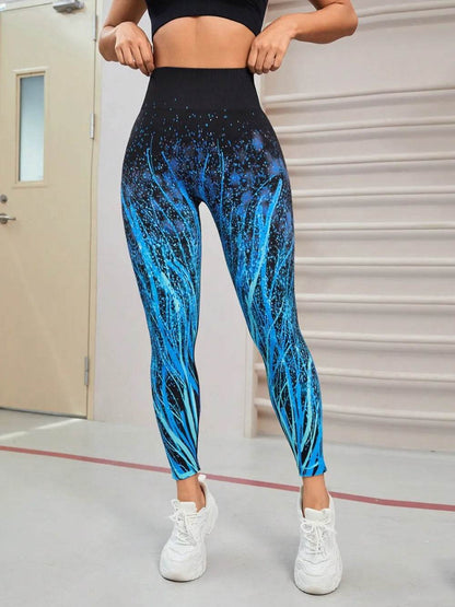 Seamless Printed High Waist Active Leggings Flame Blue Trendsi 73e2b0f7-93f8-40c4-acbd-3133d26e9723-Max