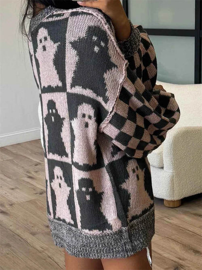 Ghost Dropped Shoulder Long Sleeve Sweater Trendsi 73f86f95-fcc6-4ebd-a39e-da0f7312c8d0-Max