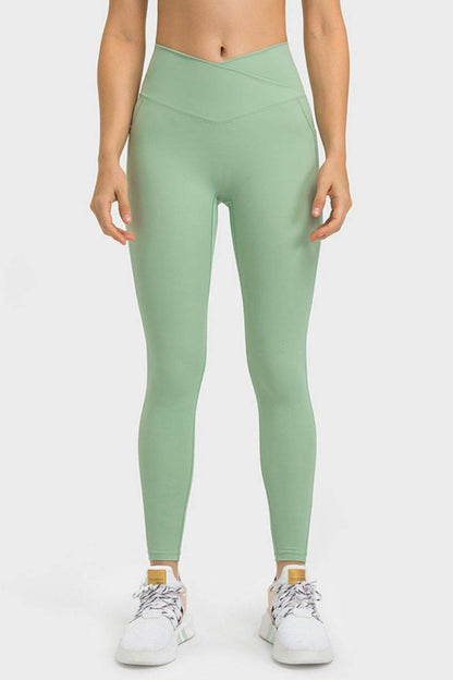 Millennia V-Waist Yoga Leggings with Pockets Mint Trendsi 741db4fa53b844839df0e916ca65bfda-Max