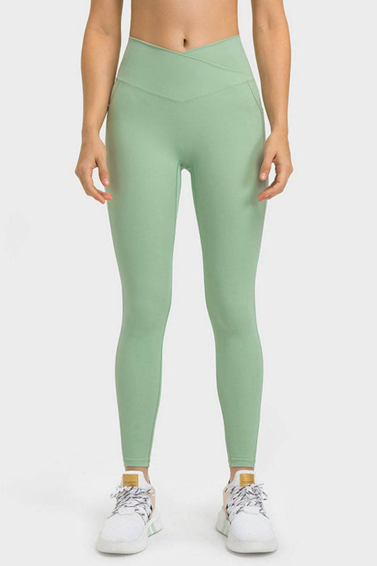 Millennia V-Waist Yoga Leggings with Pockets Mint Trendsi 741db4fa53b844839df0e916ca65bfda-Max