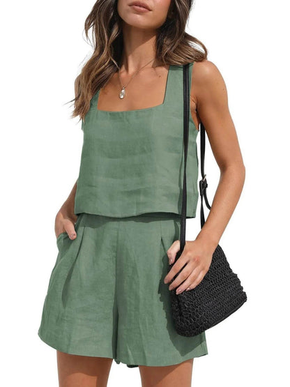 Square Neck Tank and Shorts Set Pea Green Trendsi 7430b1c31f764cc3a1137c1859902b47-Max-Origin