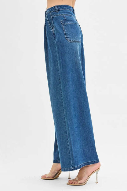 RISEN Mid Rise Fit Wide Leg Knit Denim Look Jeans Trendsi 746c5cdc56ec4808abfbb27fd2802d24-Max-Origin