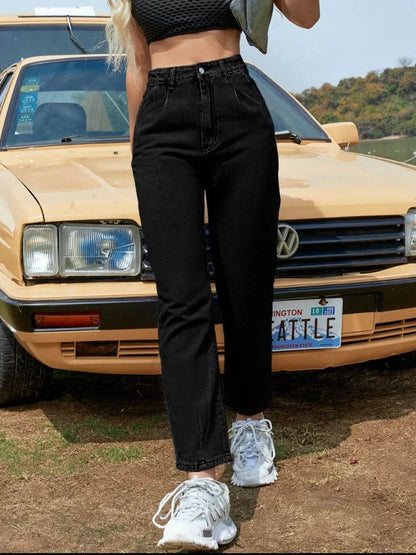 Straight Leg Jeans with Pockets Black Trendsi 74883112-393a-4e79-9daa-2901473cbb43-Max