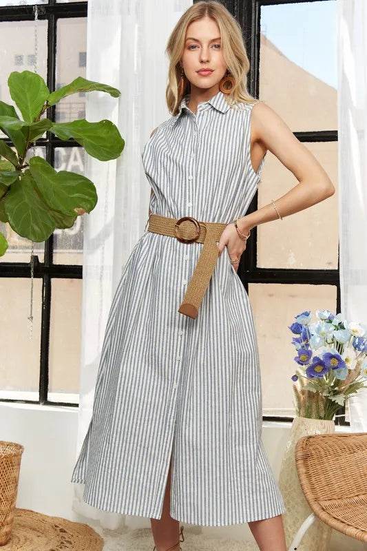 ADORA Striped Button Down Sleeveless Midi Dress Air Force Blue Trendsi 7493c8c0-e973-41b7-9050-e196a37af0da-Max