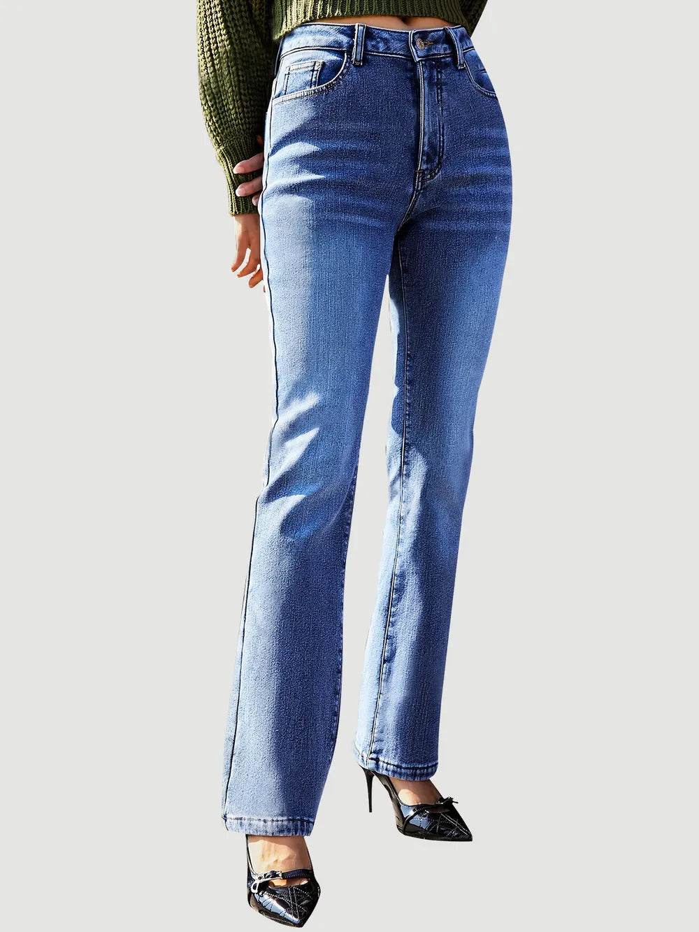 Straight Leg Jeans with Pockets Medium Trendsi 749e1467-4ecc-455c-aedc-e3b4d62ba949-Max