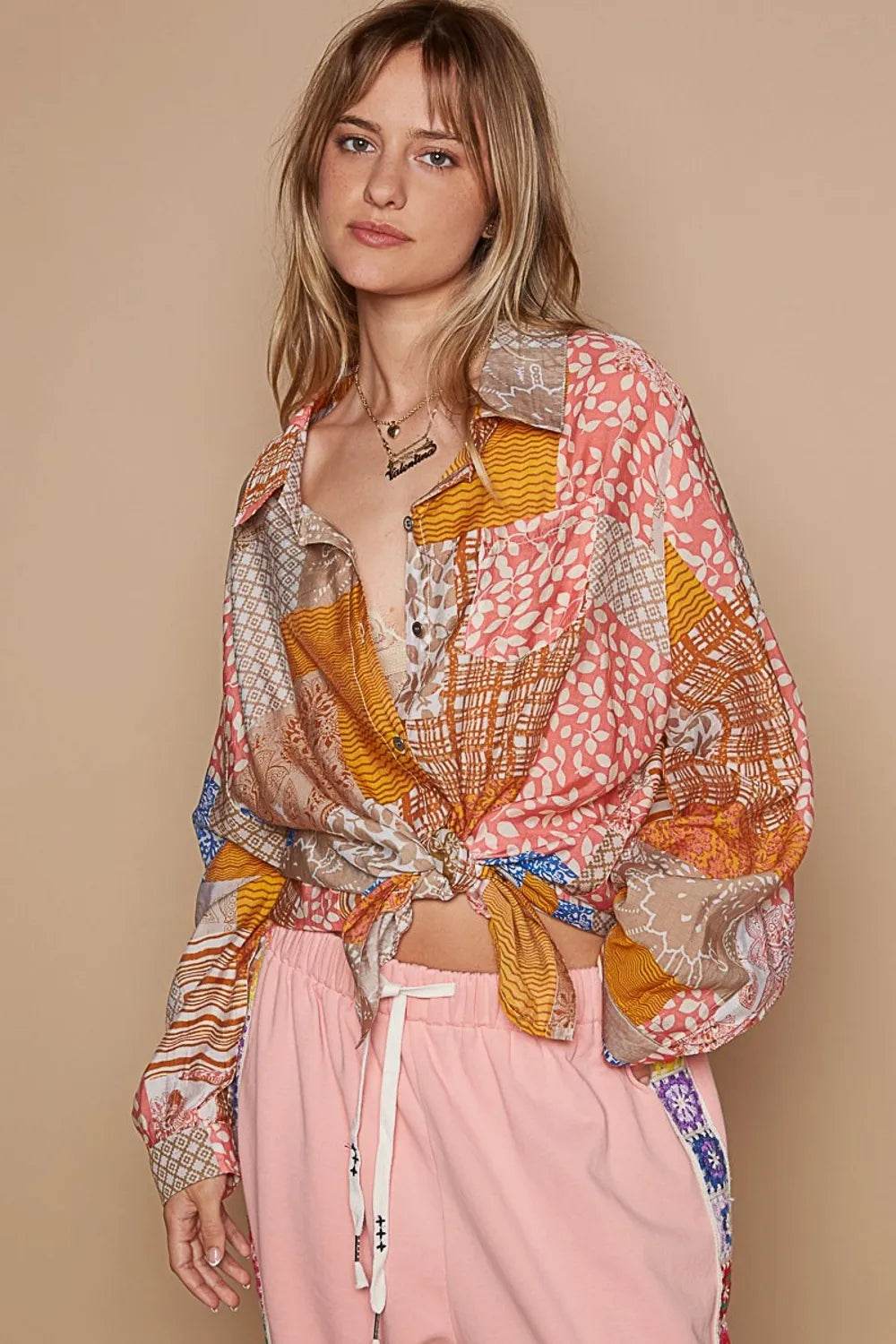 POL Button-Down Long Sleeve Printed Shirt Trendsi 74bcfdae-a7b5-43a3-8530-8c63b7463782-Max