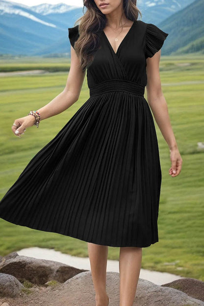 Perfee Tied Smocked Waist Flutter Sleeve Dress Black Trendsi 74bea605-f236-4056-9689-0f59ca38efa6-Max